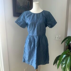 Madewell Indigo Chambray Short Sleeve Dress